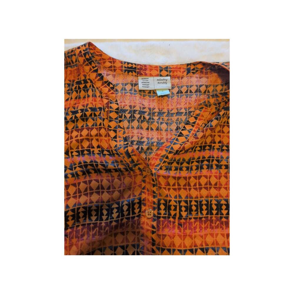 Anthropologie Saturday Sunday Elyn Geometric Drop Waist Boho - Picture 3 of 4